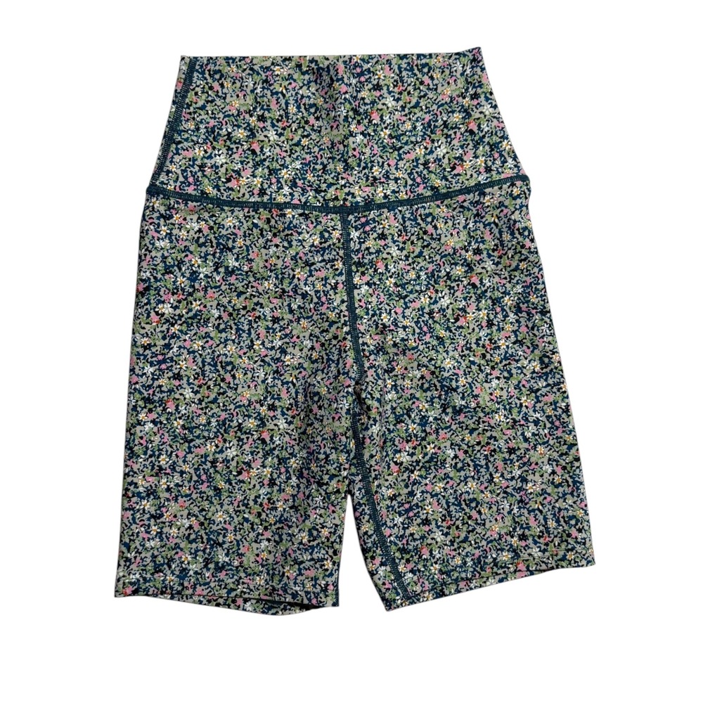 Sage Collective Floral High Rise Biker Shorts XS Multicolor Athletic Yoga Gym - Picture 2 of 9